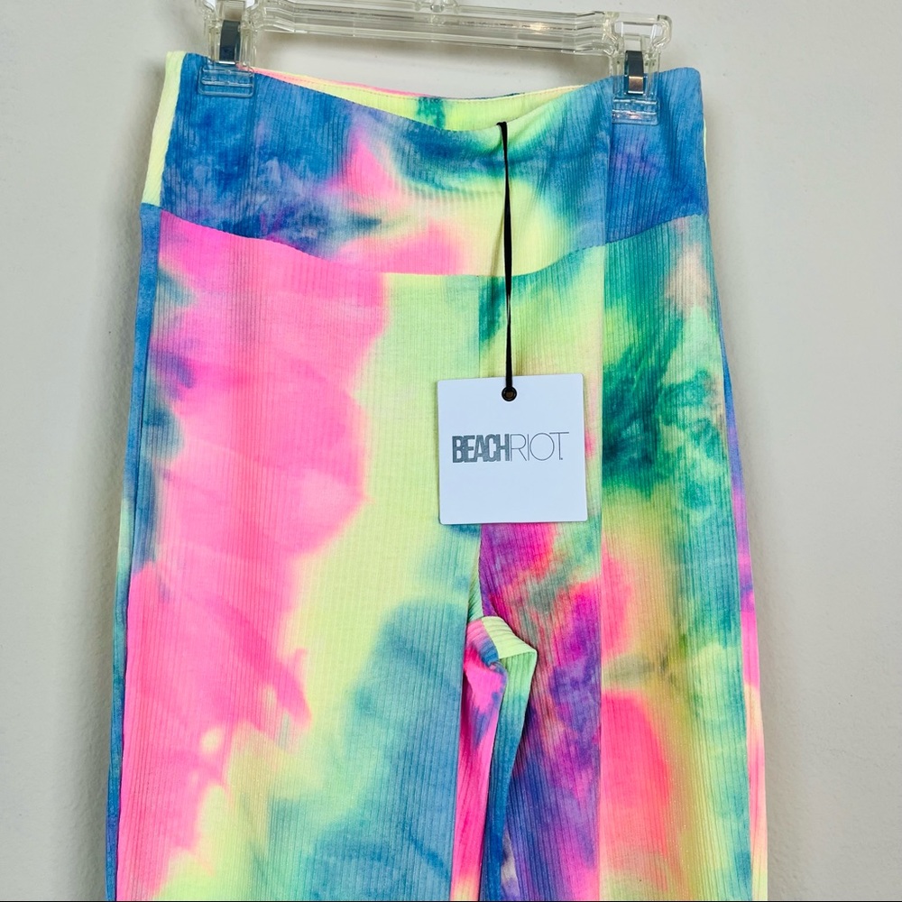 NEW Beach Riot Revolve Tie Dye 2 Piece Crop Top Flare Pants SMALL Lounge $220 - Picture 8 of 13